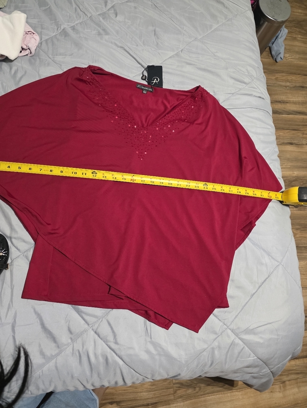 Adrianna Papell Red Embellished Blouse - Picture 10 of 14